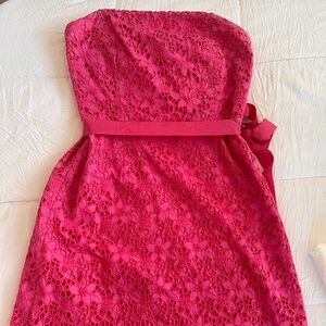 Lilly Pulitzer Dress Strapless Pink Lace Lilly Pulitzer Dress